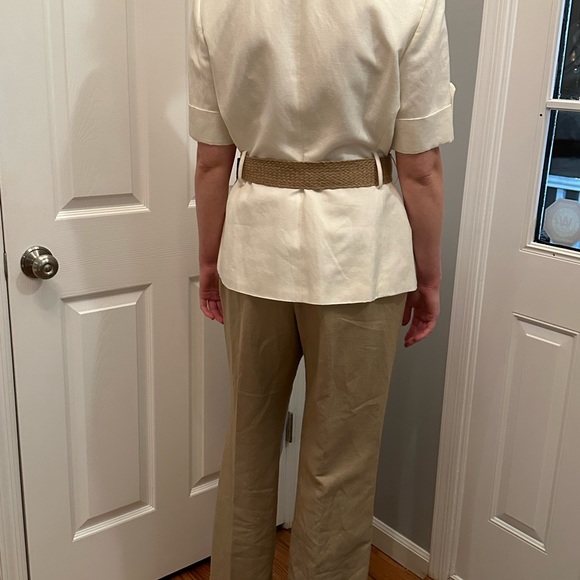 Tahari safari style short sleeve pantsuit. - Picture 8 of 10